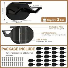 10pcs Hanging Storage Box, Wall Mounted Hat Rack, Adhesive Hat Hook, Wall Hat Hook, Door Hat Rack, Baseball Cap Rack, Household Black Plastic Hat Hook, Gender Reveal Party, Perfect For Birthdays, Weddings, Parties, The Perfect Gift For Colleagues, Friends, And Family, Back To School