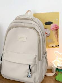 New Fashion Children School Bag, Solid Color Unisex Backpack For Middle To Kids, Multipurpose Shoulder Bag Without Pendant - A - View 14