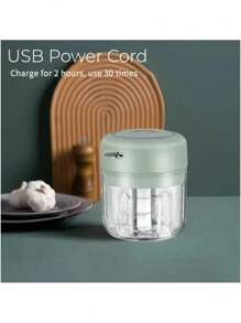 100/250毫升電動迷你大蒜切碎機，便攜式USB肉磨機，大蒜泥機，碎生薑，蔬菜研磨機，廚房用品 - 綠色 - 查看 6