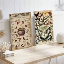 1入組裝框裝飾藝術品，準備好掛上了！古董蝴蝶圖片，女性家居裝飾海報，可掛在你的臥室上，裝飾畫，掛畫，裝飾畫，家居藝術畫，客廳裝飾，房間美學畫（附框） - 彩色 - 查看 6