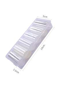 6入組指甲藝術全息冰塊玻璃貼膜，激光珠寶冰射線極光透明全息天空指甲貼紙，DIY編織心形美甲 - 彩色 - 查看 8