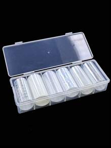 6入組指甲藝術全息冰塊玻璃貼膜，激光珠寶冰射線極光透明全息天空指甲貼紙，DIY編織心形美甲 - 彩色 - 查看 3