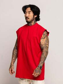 Men Tank Tops - 紅色 - 查看 3