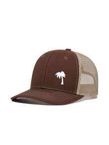 Gorra de béisbol de malla bordada con árbol de palma - Gorra ajustable con protección solar para actividades al aire libre en primavera y verano - Ideal para viajes, vacaciones y vacaciones en la playa - Palmera de cocos - Ver 8