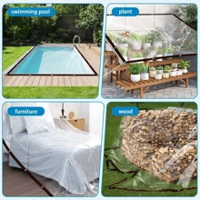 1入組厚度7.87mil的透明防水塑膠布，80%透明防水帆布帶銅扣，適用於露營、植物蓋、花園、雞圈等戶外使用 - 透明的 - 查看 7