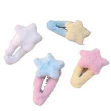 Kẹp tóc ngôi sao lông xù, dễ thương và ấm áp cho mùa thu đông, phụ kiện tóc hình trái tim cho bé gái để tóc mái hoặc kiểu tóc - nhiều màu - Xem 5