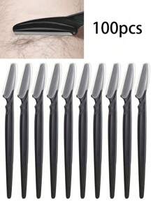 100pcs/Set Multicolor Grooming Eyebrow Razor & Shaver Set, Eyebrow Trimmer & Shaver, Exfoliating Dermaplaning Tool, Body Hair Removal Trimmer And Face & Eyebrow Razor Set Long Handle Blade With Precision Cover Women Eyebrow Shaping Tools Suitable For Or Travel Use