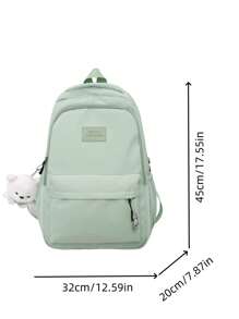 New Fashion Children School Bag, Solid Color Unisex Backpack For Middle To Kids, Multipurpose Shoulder Bag Without Pendant - A - View 4