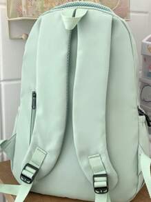 New Fashion Children School Bag, Solid Color Unisex Backpack For Middle To Kids, Multipurpose Shoulder Bag Without Pendant - A - View 7