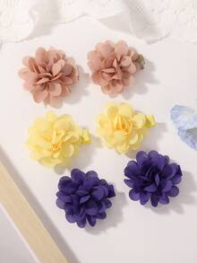 6pcs/Set Rustic Style Flower Alligator Hair Clips For Children, Perfect For Daily And Vacation Wear - Multicolor - View 14