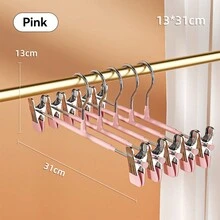 1入/5入組裙子掛勾，專業調節JK裙子夾，不銹鋼+PP材質夏季曬衣必備 - 黑色 - 查看 6