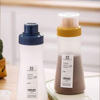 1 st kryddflaska för kök, campingkryddabehållare för salt, peppar, chilipulver, vattentät och dammtät