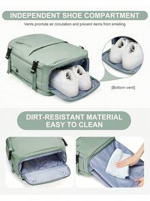 1pc 撞色返校学生书包背包透气耐磨护脊椎男女超轻防水防汗防油轻便防水夜间安全反光多功能大容量背包学生书包返校大学生款万圣节圣诞节冬季圣诞礼物男士包旅行包书包 - 軍綠色 - 查看 4