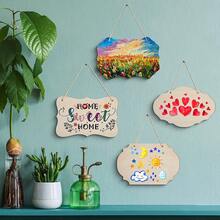 1pc Unfinished Wooden Craft Blank Tag DIY Wooden Rectangle For Painting & Writing Wedding Signboard - DIY Graffiti Plaque - View 4