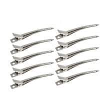 10 pièces Pinces à cheveux en métal pour la mise en forme et la séparation, argent pour les cheveux longs des femmes, pinces à boucles d'alligator pour rouleaux à cheveux, salon, nœuds papillon DIY, accessoires pour cheveux, outils de coiffure - multicolore - Voir 8
