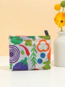 大容量時尚印花購物袋，可攜式時尚印花袋大型聚酯摺疊旅行袋，肩背袋，大容量購物袋，可摺疊重複使用袋