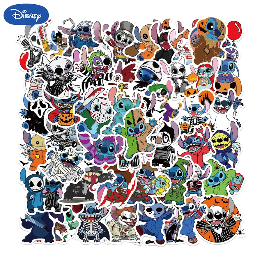 50PCS Stitch Vinyl Waterproof Sticker Gift Water Bottle Cartoon Laptop Bumper Water Bottle Computer Phone Safety Hat Car And Sticker - Multicolor - View 1