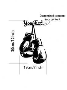 Customized 1pc Boxing-Inspired Art Wall Hanging With Personalized Text Metal Plaque Wall Decor, Ideal For Bedroom, Living Room, Indoor, Outdoor, Garden, Or Hallway Art Sign Gifts Birthday Graduation