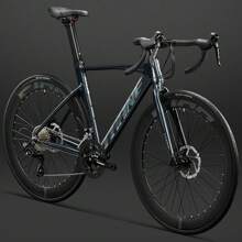 THANE 700C 27速分離拇指變速器公路自行車，男女轉向把手自行車，青年輕量級，超輕量，成人變速競賽車 - 灰色 - 查看 3