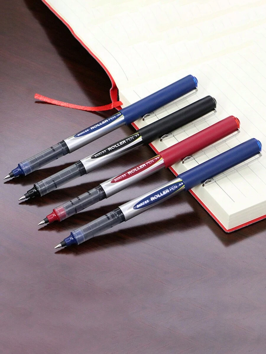 12pcs Black/Blue/Red Signature Gel Pen, Writing Fountain Pen Bullet Ballpoint Pen For Calligraphy Practice Exam, Direct Liquid Ballpoint Pen For Smooth Writing School Supplies Markers School Supplies For School Cute Pens Office Supplies