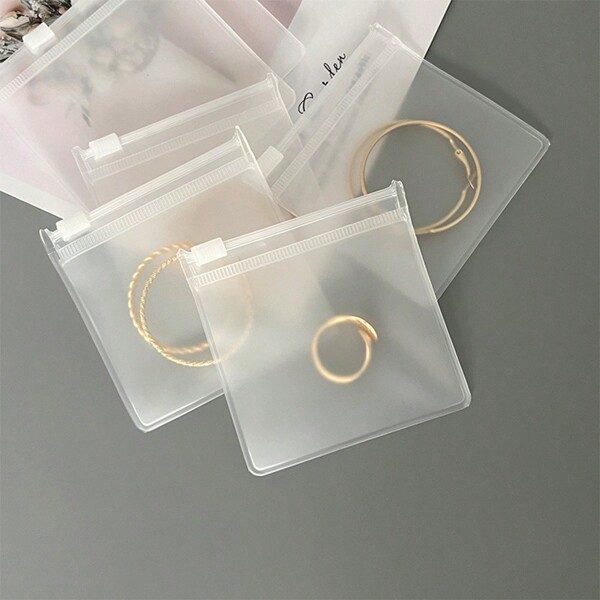 10pcs Jewelry Pouches For Earrings And Bracelets, Portable Zipper Closure EVA Dustproof Organizer Bag
