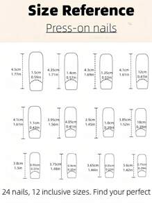 24 pièces / set Long Kit de manucure de faux ongles lumineux de style français doux papillon en argent pour femmes et filles - Multicolore - Voir 4