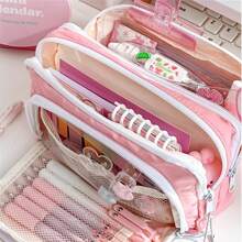 Stationery Bag, Pencil Case, Large Capacity Pencil Case, Handheld Pencil Case, Stationery Box, Cosmetics, Portable Gifts, Suitable For Office, School, Youth, Girls, Boys, Men, Women, Adults, Back To School, School Supplies, Pencil Pouch, School Bag - Single Piece - View 1