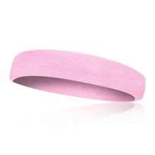3 Pcs Sweatbands Moisture Wicking 2 Wristbands And 1 20cm Headband Breathable Athletic Bands For Basketball Tennis Yoga Sweat Bands For Costumes And Cosplay - Pink - View 3