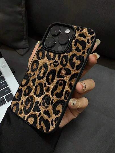 Fall Phone Case Fashionable Matte Yellow Leopard Print TPU Phone Case Compatible With IPhone 14/13/12/11 Series, X/Xs, 8/7 Plus - Durable Protective Cover Waterproof Shockproof Anti-Fall Scratch Resistant