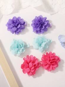 6pcs/Set Rustic Style Flower Alligator Hair Clips For Children, Perfect For Daily And Vacation Wear - Multicolor - View 16