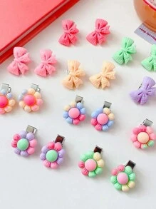 30 peças Grampos de Cabelo de Resina Coloridos e Fofos Aleatórios Para Meninas