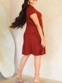 Women Midi Dresses - Mocha Brown - View 2