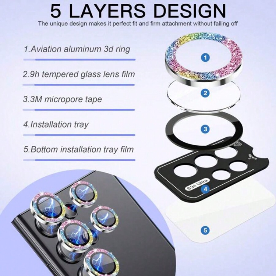 Phone Case Camera Lens Protector Set Compatible With Samsung Galaxy S24