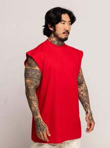 Men Tank Tops - 紅色 - 查看 2