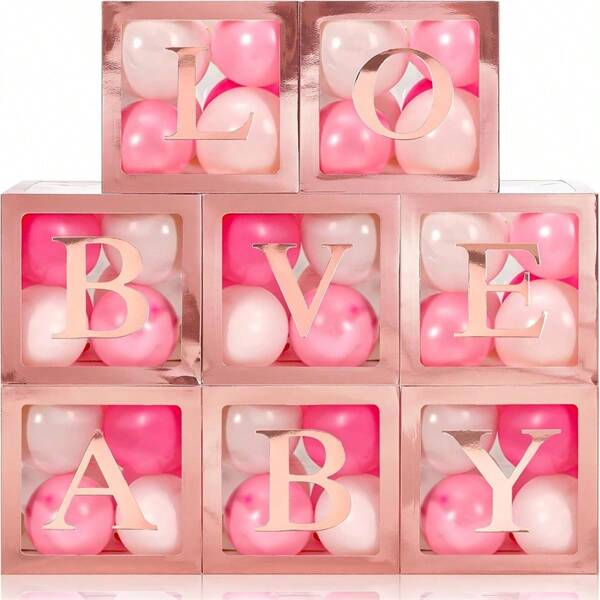 1buc reutilizabil DIY Nume/Scenă Pseudonim Balon Transparent Rose Gold cu Cutie de scrisori, potrivit pentru nunți, pensionari, aniversari, sezonul înapoi la școală, sărbători, 1-a zile de naștere, recuzită pentru fotografie, cutie de hârtie ambalat balon decorativ din aur roz cu 1 bucată scrisoare, Crăciun