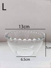 1 Beaded Clear Glass Bowl, Dessert Ice Cream Bowl, Breakfast Oatmeal Yogurt Bowl, Sugar Water Dessert Salad Fruit Bowl - Multi-Purpose Glass Bowl School Supplies,Back To School - Multicolor - View 11