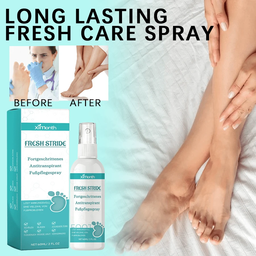 1pc 60ml Ximonth Foot Antiperspirant Spray, Fast Drying To Remove Foot