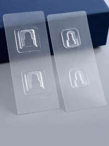 5對雙面粘貼式牆掛鉤，牆掛扣掛，防水透明收納固定掛鉤，廚房浴室馬桶用扣掛，家用插座固定器