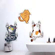 1 bộ Miếng dán tường hình mèo hoạt hình đáng yêu sáng tạo tự dính cho phòng khách, lối vào, phòng ngủ, phòng tắm, nhà vệ sinh, trang trí nhà bằng decal vinyl, dùng để trang trí phòng ngủ, đồ dùng trang trí phòng, dùng để trang trí Halloween, trang trí mùa thu, trang trí lớp học, miếng dán có thể tháo rời - Nhiều màu - Xem 1