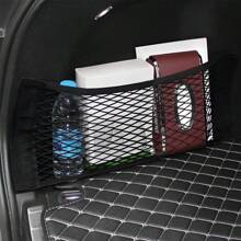1入車用勾環收納網後備箱整理袋，滅火器清潔用品收納固定支架，雙層彈性網袋 - 適用於絨面 - 黑色 - 查看 6