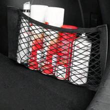 1入車用勾環收納網後備箱整理袋，滅火器清潔用品收納固定支架，雙層彈性網袋 - 適用於絨面 - 黑色 - 查看 4