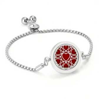 1pc Aromatherapy Essential Oil Diffuser Bracelet, Adjustable Hollow Tree Of Life Design, Stainless Steel With Rhinestone Accents, Includes 10pcs Colorful Felt Pads, Perfume Locket Jewelry, Fragrance Accessory For Men And Women