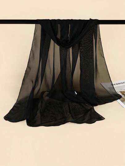 1pc Solid Scarves Women Chiffon Small Scarf Accessories Women