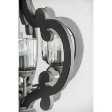 Farmhouse Chandelier, 6-Light Wood Chandelier Pendant Light Fixture With Adjustable Chain For Dining Room Living Room Entryway, Bulb Not Included