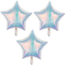 1/3/6 件 21/39/19 英寸透明激光铝箔气球，全息星心蝴蝶贝壳圆形气球主题派对用品生日派对婚礼订婚装饰 - 多色 - 查看 25