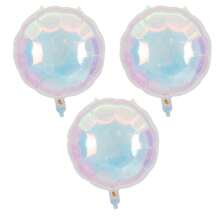 1/3/6 件 21/39/19 英寸透明激光铝箔气球，全息星心蝴蝶贝壳圆形气球主题派对用品生日派对婚礼订婚装饰 - 多色 - 查看 11