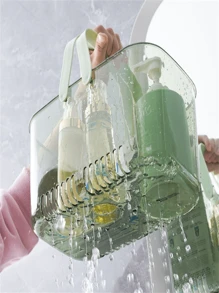 1pc Plastic Shower Caddy Basket, Bathroom Organizer For Bathing And Toiletries, Portable Accessories Storage