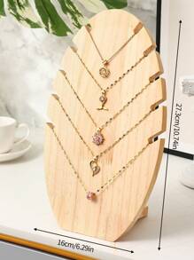 Soporte de exhibición de joyas de madera maciza para collares, pulseras y colgantes, decoración de accesorios, 1 pieza - color madera - Ver 3