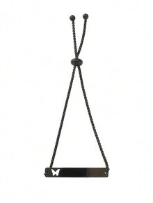 Personalized Stretch Name Bracelet, Custom Engraved Stainless Steel Cut-Out Butterfly, Heart, Or Bar Charm Pull Cord Bracelet For Women, Birthday, Anniversary, Couples Gift, Christmas Present