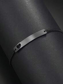 Personalized Stretch Name Bracelet, Custom Engraved Stainless Steel Cut-Out Butterfly, Heart, Or Bar Charm Pull Cord Bracelet For Women, Birthday, Anniversary, Couples Gift, Christmas Present